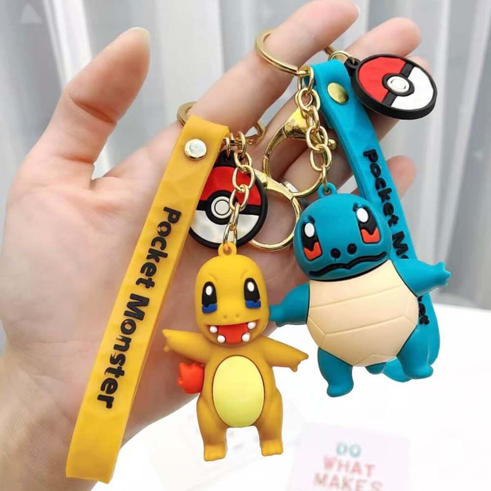 Pokemon Charmander and Squirtle Silicone Keychains Set